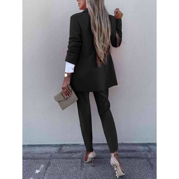 💥2 Pcs Blazer and Pants Suit Set in Green - Picture 13 of 15